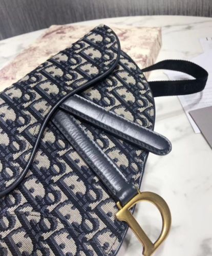 Dior Oblique Saddle Belt Bag Dark Blue