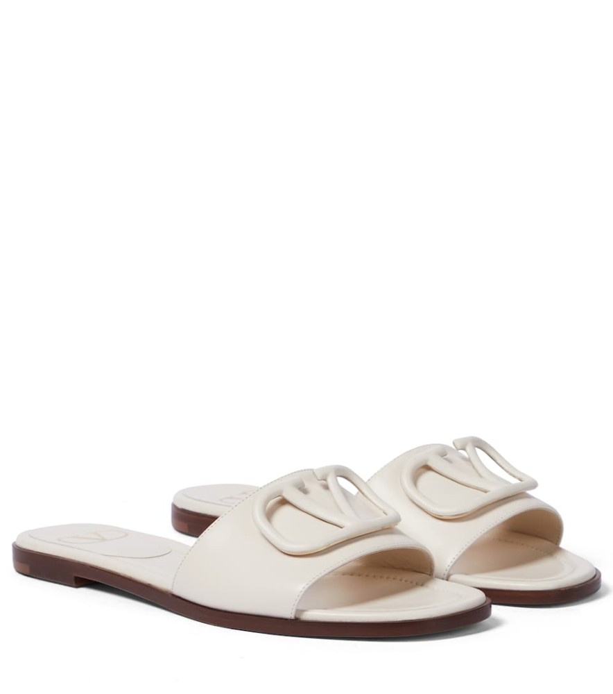 VALENTINO - Valentino Garavani VLOGO leather slides