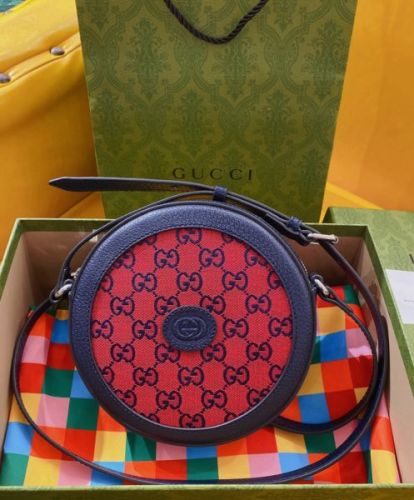 Gucci GG Multicolour Shoulder Bag 658825 Red