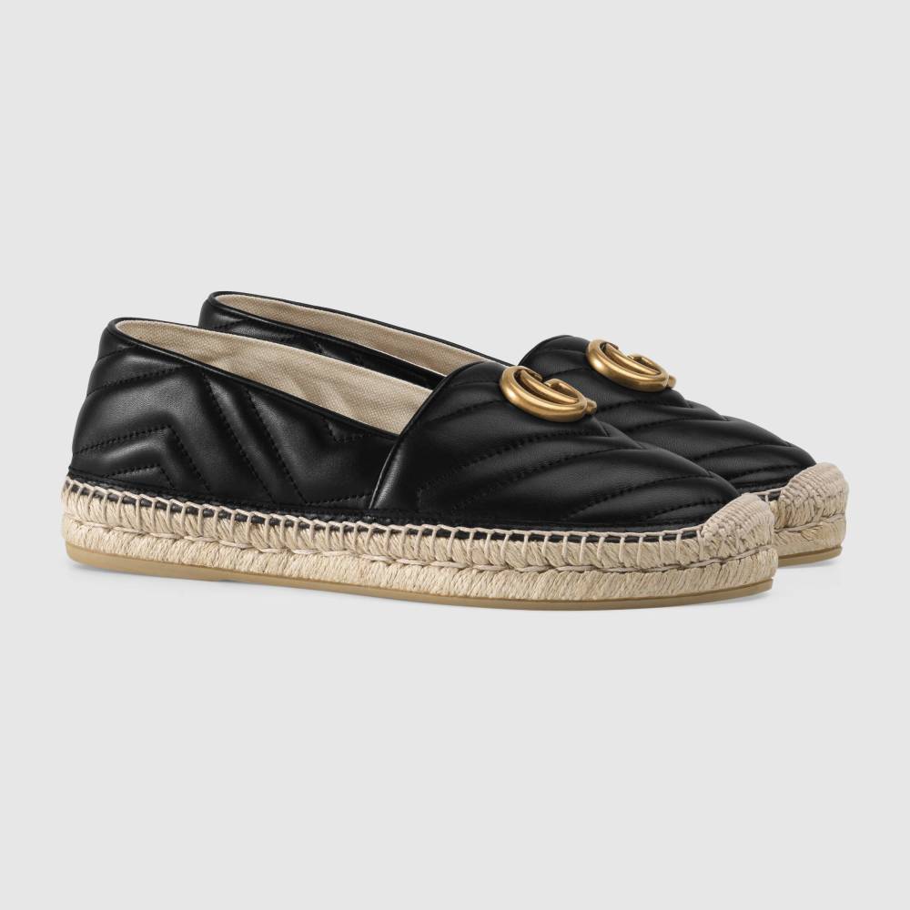 GUCCI Leather espadrille with Double G