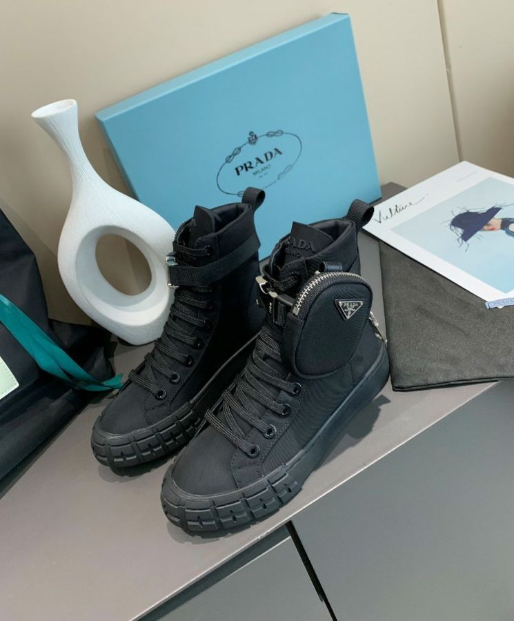 Prada Unisex Wheel Re-Nylon high-top sneakers