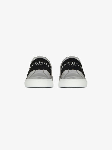 Givenchy SNEAKERS IN LEATHER WITH MIRROR EFFECT WEBBING