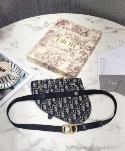 Dior Oblique Saddle Belt Bag Dark Blue