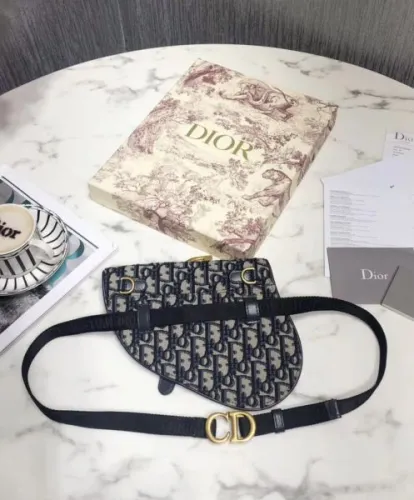 Dior Oblique Saddle Belt Bag Dark Blue