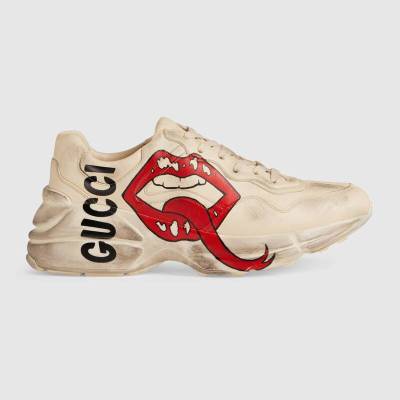GUCCI - Rhyton series ladies lip print sneakers