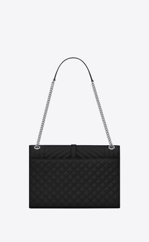 SAINT LAURENT ENVELOPE LARGE BAG IN MIX MATELASSÉ GRAIN DE POUDRE EMBOSSED LEATHER