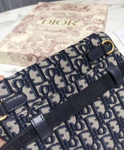 Dior Oblique Saddle Belt Bag Dark Blue