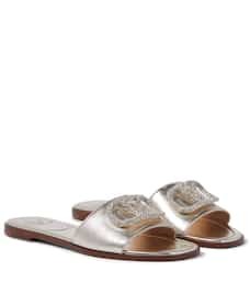 VALENTINO - Valentino Garavani VLOGO leather slides