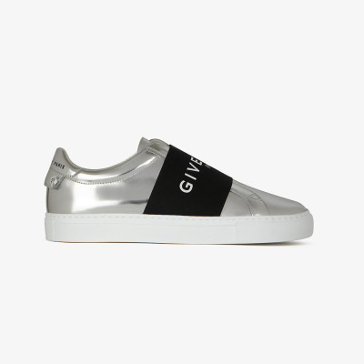 Givenchy SNEAKERS IN LEATHER WITH MIRROR EFFECT WEBBING