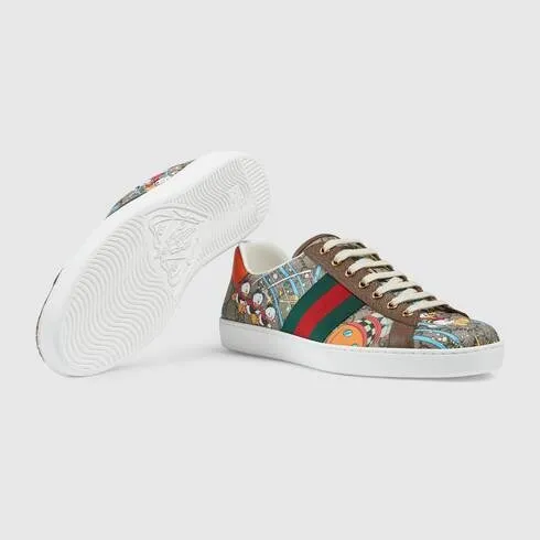 Disney x Gucci Ace series Donald Duck print men's sneakers