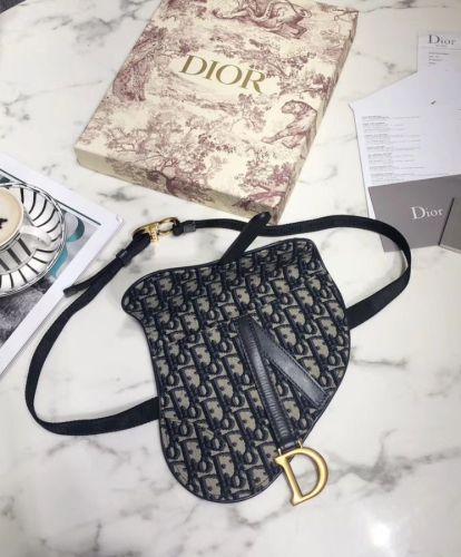 Dior Oblique Saddle Belt Bag Dark Blue