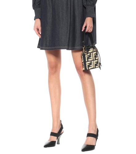 FENDI - Mon Trésor Mini raffia bucket bag
