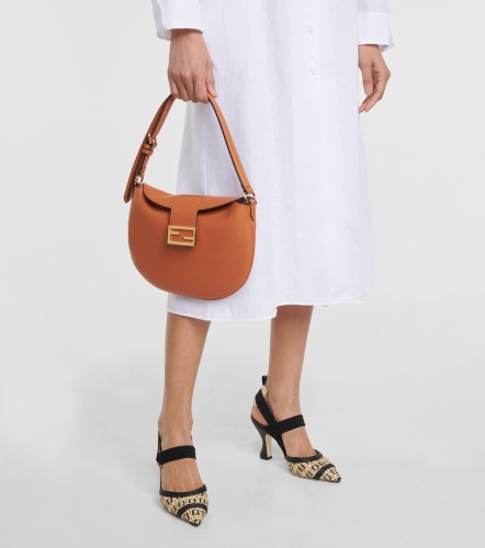 FENDI- Croissant Small leather shoulder bag