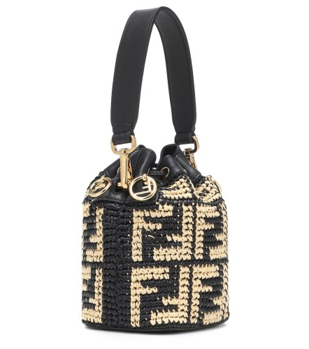 FENDI - Mon Trésor Mini raffia bucket bag