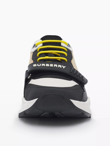 BURBERRY - Vintage check, nylon and suede sneakers