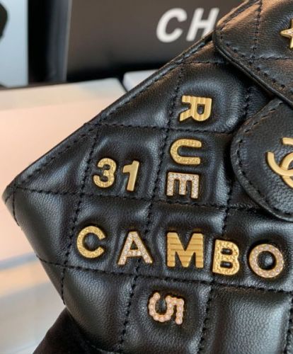 Chanel Phone Holder With Chain Black