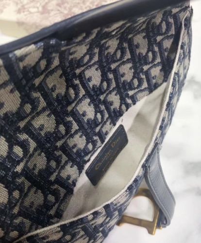 Dior Oblique Saddle Belt Bag Dark Blue