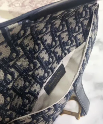 Dior Oblique Saddle Belt Bag Dark Blue