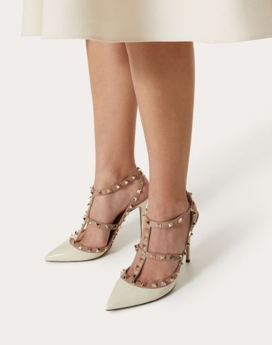 VALENTINO ROCKSTUD ANKLE STRAP PUMP WITH TONAL STUDS