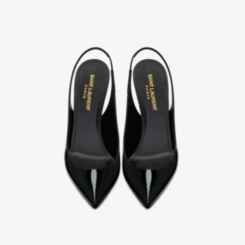 YSL - OPYUM SLINGBACK PUMPS IN PATENT LEATHER WITH BLACK HEEL