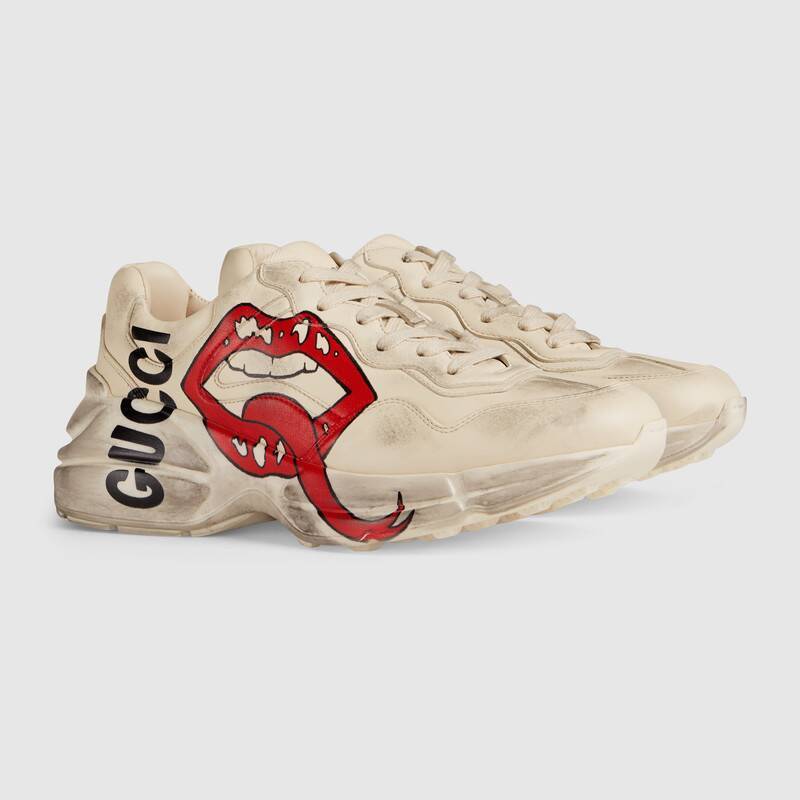 GUCCI - Rhyton series ladies lip print sneakers