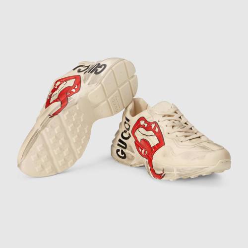 GUCCI - Rhyton series ladies lip print sneakers