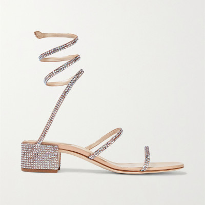RENÉ CAOVILLA - Cleo crystal-embellished satin sandals