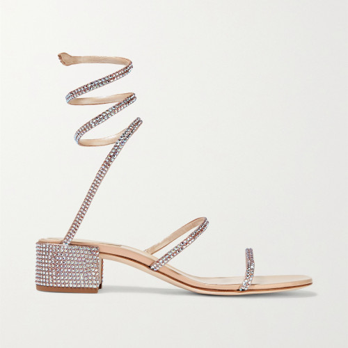 RENÉ CAOVILLA - Cleo crystal-embellished satin sandals