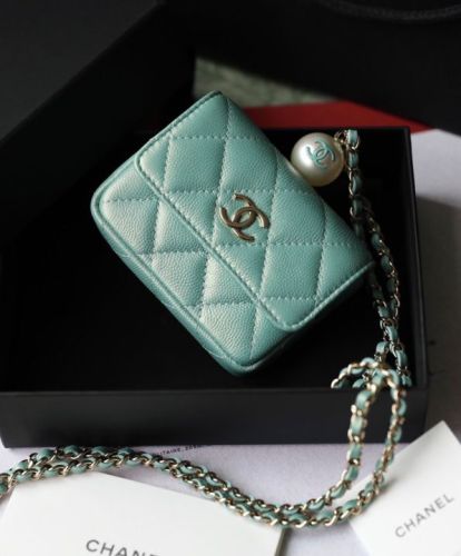 Chanel Flap Coin Purse With Chain AP2119 Blue