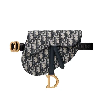 Dior Oblique Saddle Belt Bag Dark Blue