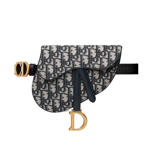 Dior Oblique Saddle Belt Bag Dark Blue