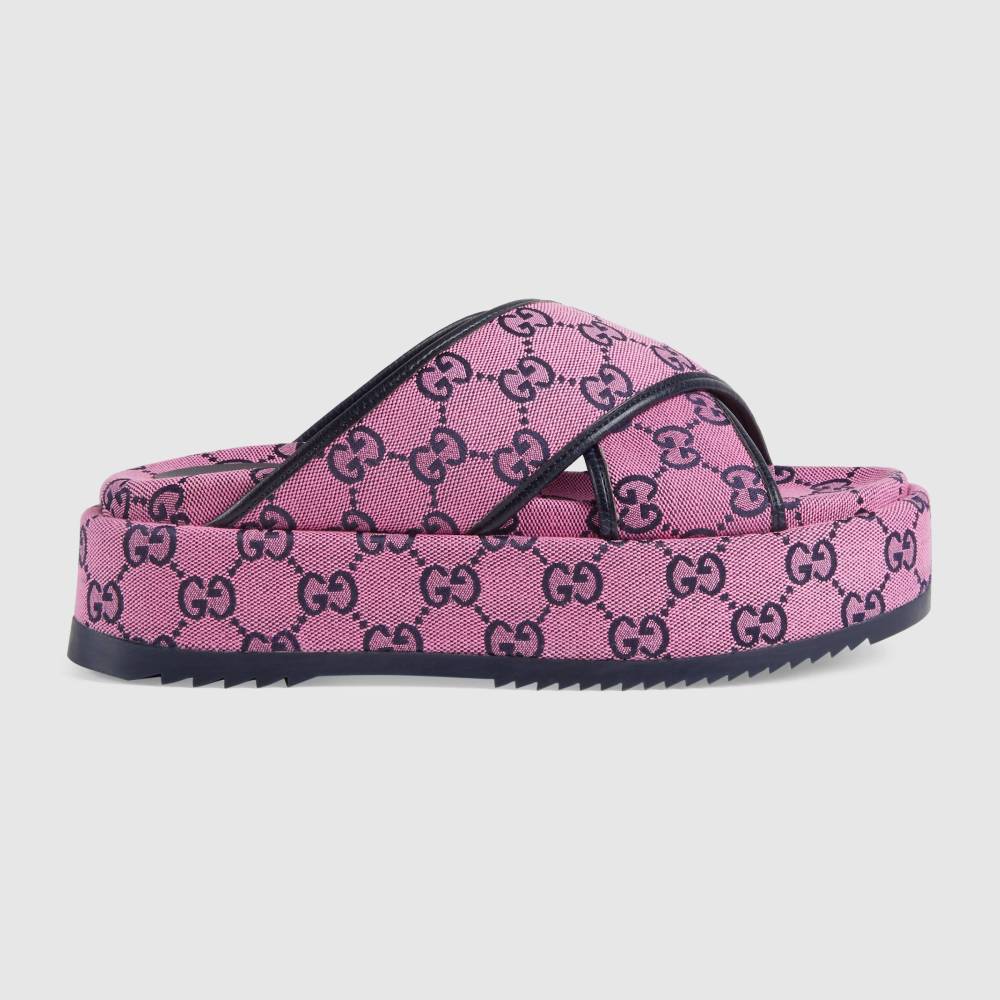GUCCI GG Multicolor platform sandal