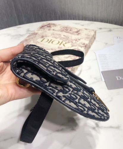 Dior Oblique Saddle Belt Bag Dark Blue
