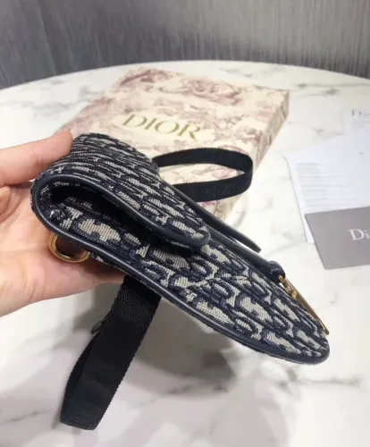 Dior Oblique Saddle Belt Bag Dark Blue