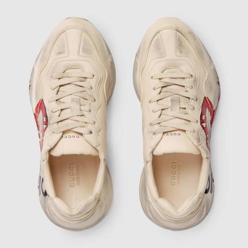 GUCCI - Rhyton series ladies lip print sneakers