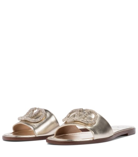 VALENTINO - Valentino Garavani VLOGO leather slides