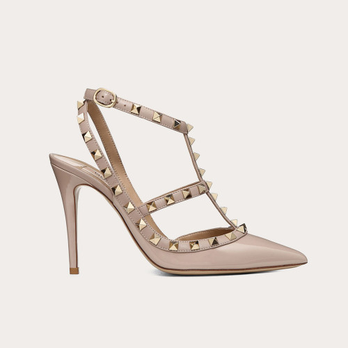 VALENTINO ROCKSTUD ANKLE STRAP PUMP WITH TONAL STUDS