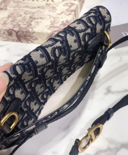 Dior Oblique Saddle Belt Bag Dark Blue