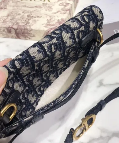 Dior Oblique Saddle Belt Bag Dark Blue