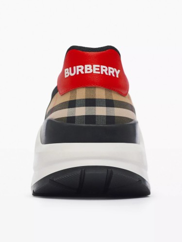 BURBERRY - Vintage check, nylon and suede sneakers