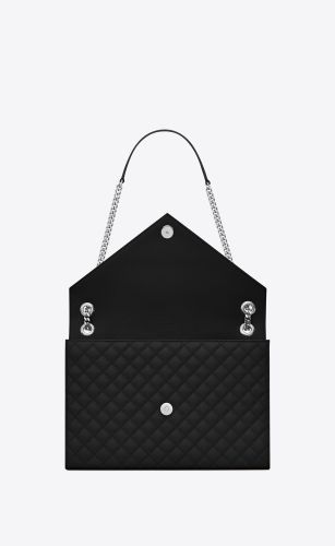 SAINT LAURENT ENVELOPE LARGE BAG IN MIX MATELASSÉ GRAIN DE POUDRE EMBOSSED LEATHER