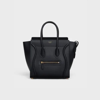 CELINE MICRO LUGGAGE HANDBAG IN SMOOTH CALFSKIN BLACK