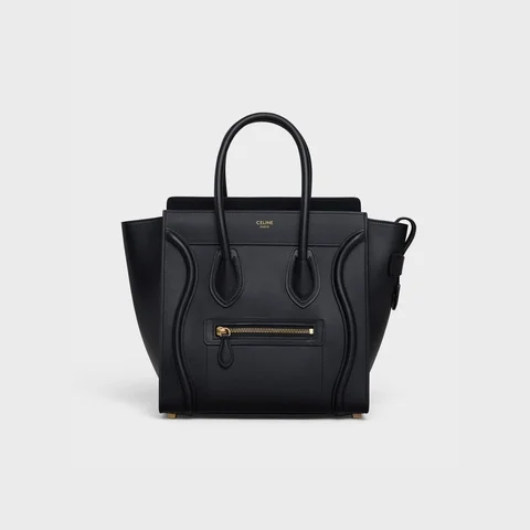 CELINE MICRO LUGGAGE HANDBAG IN SMOOTH CALFSKIN BLACK