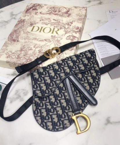 Dior Oblique Saddle Belt Bag Dark Blue