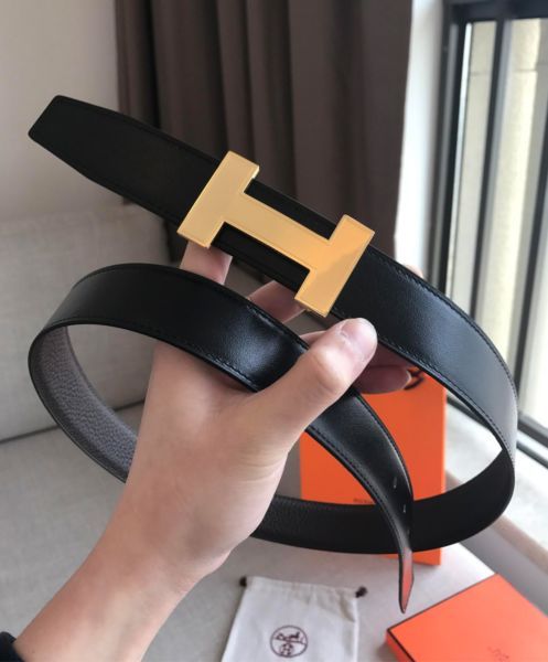 Hermes Women's Quizz belt buckle & Reversible leather strap