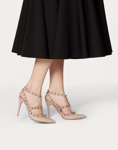 VALENTINO ROCKSTUD ANKLE STRAP PUMP WITH TONAL STUDS
