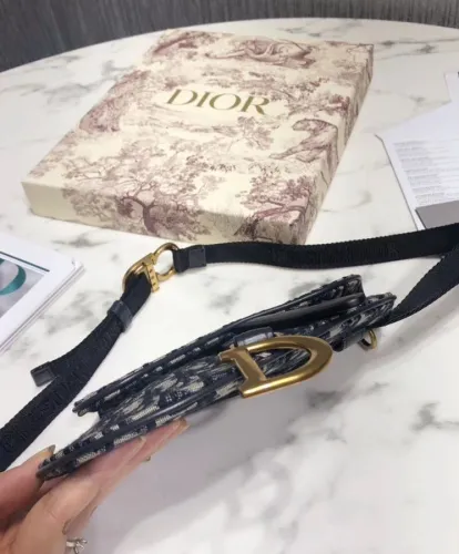 Dior Oblique Saddle Belt Bag Dark Blue