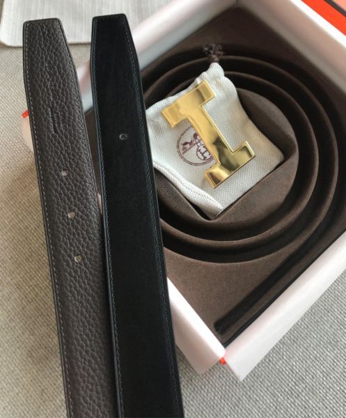 Hermes Women's Quizz belt buckle & Reversible leather strap