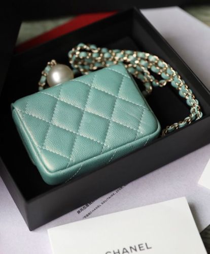 Chanel Flap Coin Purse With Chain AP2119 Blue