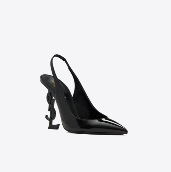 YSL - OPYUM SLINGBACK PUMPS IN PATENT LEATHER WITH BLACK HEEL